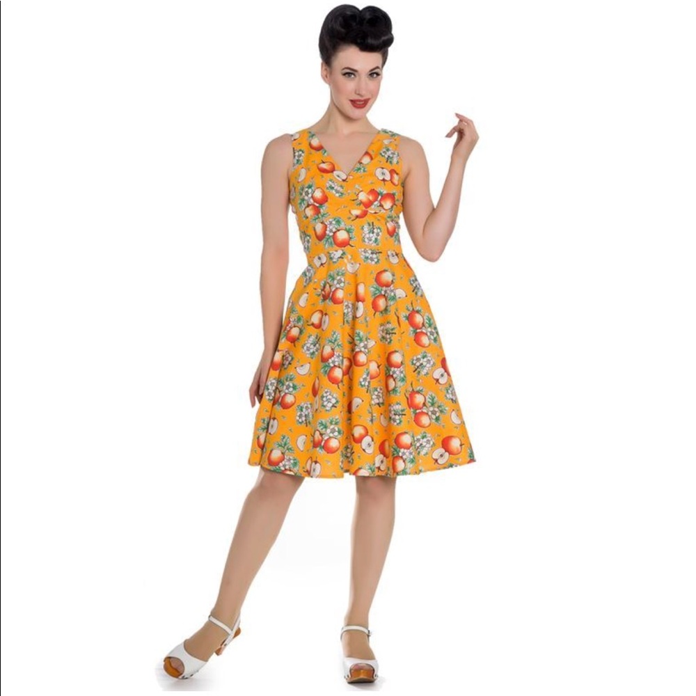 Hell Bunny Somerset Apple Fruit Dress XS